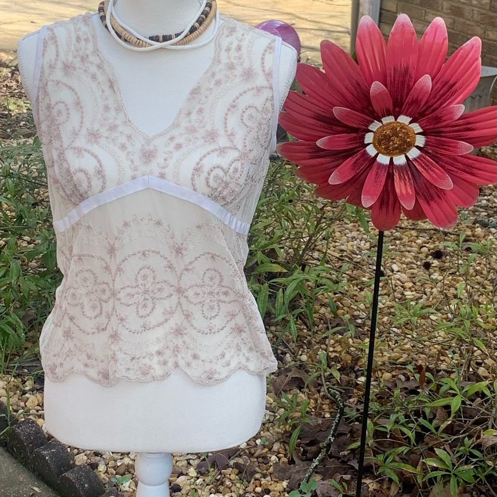 SOLD on Mercari Karen Kane Lace top. Size L. - Picture 2 of 14